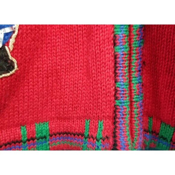 Heirloom Collectibles Vtg Scottie Dog Christmas Sweater Full Zip Jacket, Size PS - Picture 6 of 7